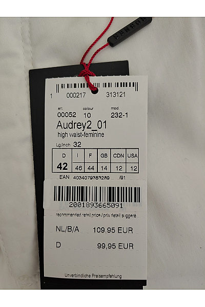 Rosner Bílé bavlněné úzké džíny s vysokým pasem Velikost DE 42 | rosner | obrázek 8