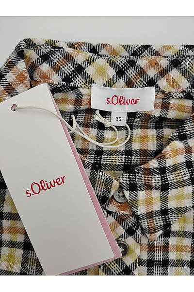 S.OLIVER Dámská kostkovaná košile s dlouhým rukávem volná ležérní Velikost DE 38 | s.OLIVER | obrázek 6