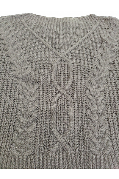 Černý pletený crop pulovr s copánkovým vzorem Velikost XXL | Unimoda | obrázek 4