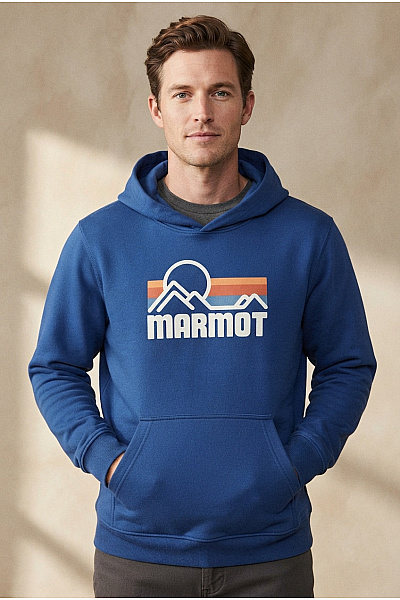 MARC MONTINO Pánská Bavlněná Mikina S Kapucí A Potiskem Vel. M