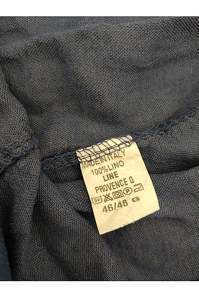MADE IN ITALY Černé lněné letní kalhoty s vysokým pasem a kapsami Velikost IT 46/48 | MADE IN ITALY | obrázek 5