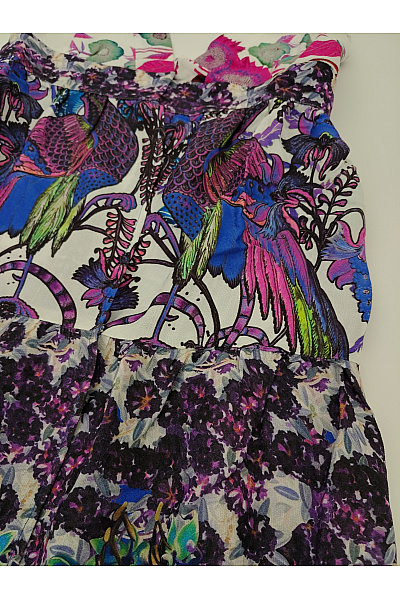 DESIGUAL Barevné letní šaty za krk s květinovým vzorem Velikost M | DESIGUAL | obrázek 4