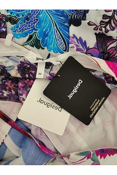 DESIGUAL Barevné letní šaty za krk s květinovým vzorem Velikost M | DESIGUAL | obrázek 6