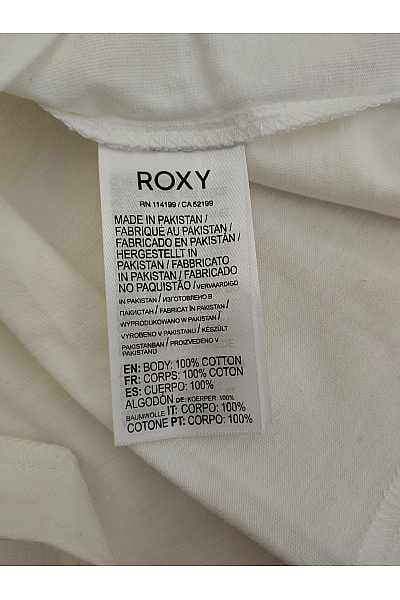 Roxy Bílé bavlněné tričko s krátkým rukávem a potiskem Vel. M | Roxy | obrázek 7