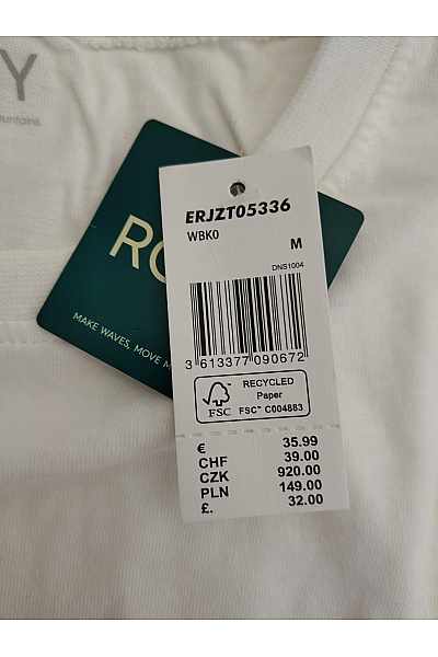 Roxy Bílé bavlněné tričko s krátkým rukávem a potiskem Vel. M | Roxy | obrázek 9