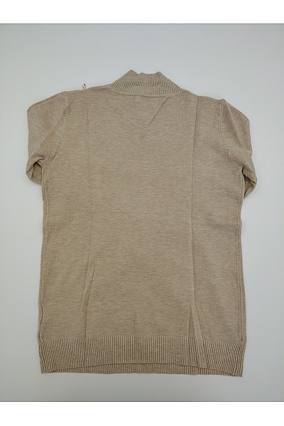 Soft cashmere Béžový dámský pletený pulovr se stojáčkem basic Vel. L/XL | soft cashmere | obrázek 8