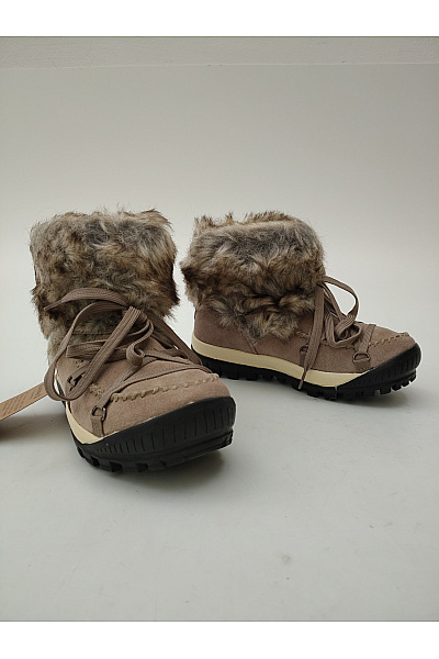 Bearpaw Béžové kotníkové zimní sněhule s kožíškem šněrovací Vel. US 38 | Bearpaw | obrázek 3