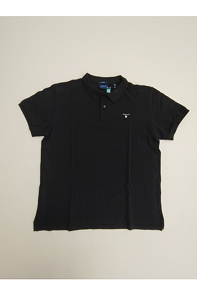 GANT Černé bavlněné polo tričko s krátkým rukávem Vel. 2XL | GANT | obrázek 2