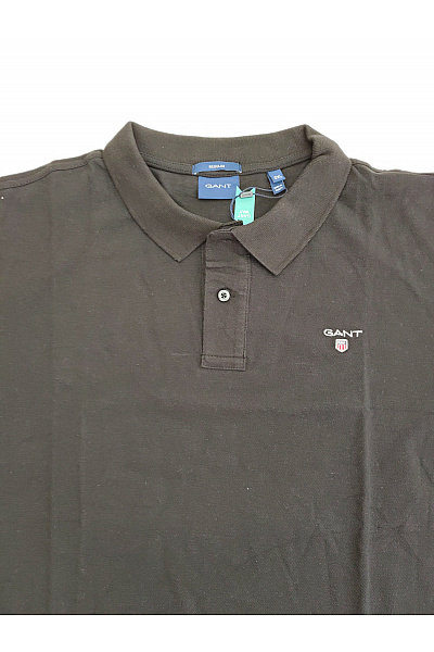 GANT Černé bavlněné polo tričko s krátkým rukávem Vel. 2XL | GANT | obrázek 3