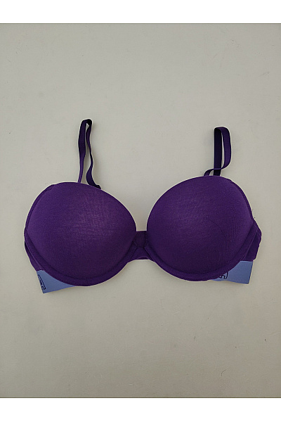 La Senza Fialová bavlněná push up podprsenka s hladkými košíčky Vel. EU 32C | La Senza | obrázek 2