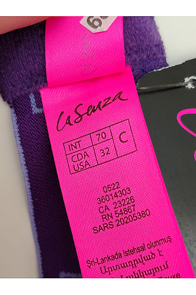 La Senza Fialová bavlněná push up podprsenka s hladkými košíčky Vel. EU 32C | La Senza | obrázek 8