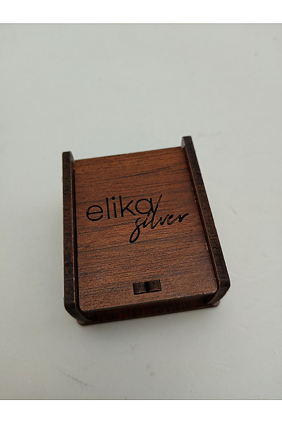 Elika silver Stříbrné náušnice srdce s kamínky v dřevěné krabičce | elika silver | obrázek 3