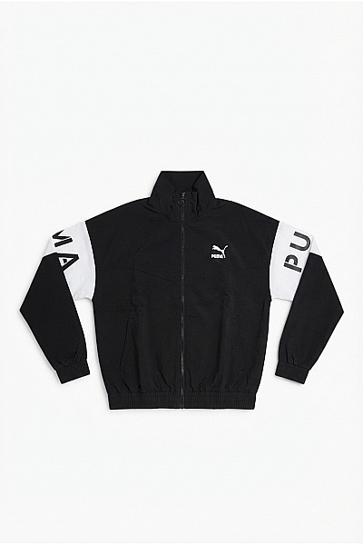Puma Černobílá Chlapecká Sportovní Bunda Oversized