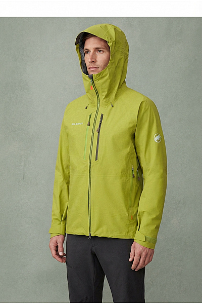 MAMMUT Zelená Sportovní Outdoorová Bunda S Kapucí Na Hory