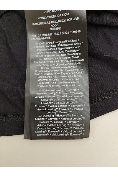 VERO MODA Dámské černé tričko s dlouhým rukávem a rolákem basic Velikost EU XL | VERO MODA | obrázek 4