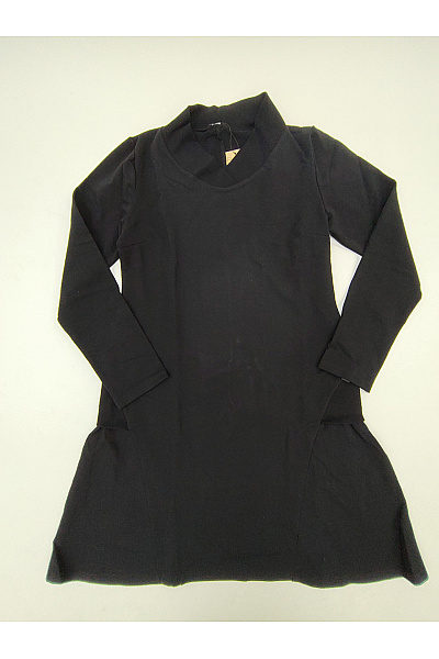 Be wear Černé bavlněné šaty s dlouhým rukávem se stojáčkem Vel. XL | Be wear | obrázek 2