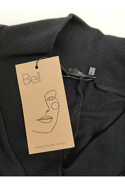 Be wear Černé bavlněné šaty s dlouhým rukávem se stojáčkem Vel. XL | Be wear | obrázek 5
