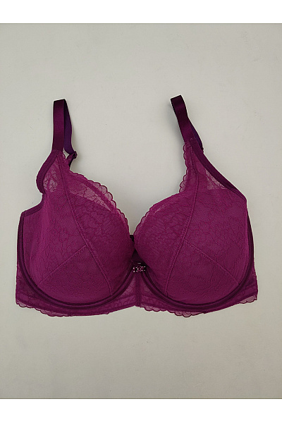 Fialová krajková kosticová podprsenka s ozdobami | Unimoda | obrázek 2