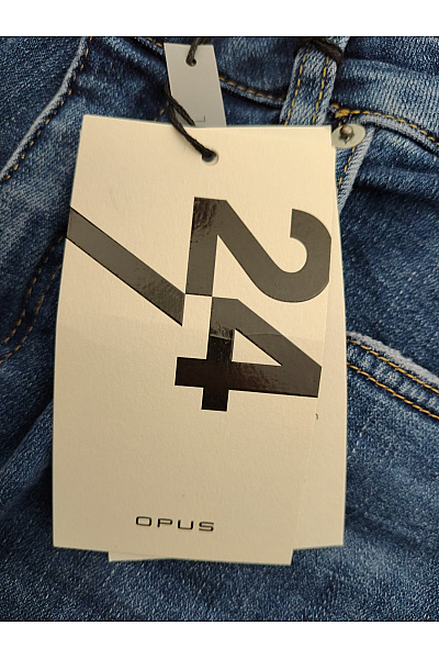OPUS Dámské modré bavlněné mom džíny s vysokým pasem | OPUS | obrázek 5