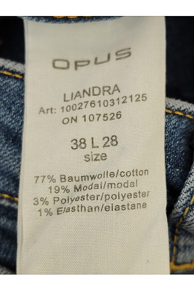 OPUS Dámské modré bavlněné mom džíny s vysokým pasem | OPUS | obrázek 6