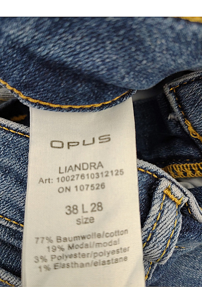 OPUS Dámské modré bavlněné mom džíny s vysokým pasem | OPUS | obrázek 7