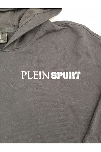PLEIN SPORT Pánská černá bavlněná mikina s kapucí a potiskem Vel. L | PLEIN SPORT | obrázek 3