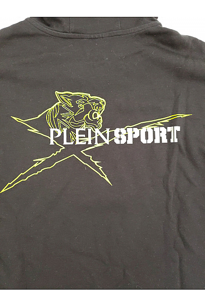 PLEIN SPORT Pánská černá bavlněná mikina s kapucí a potiskem Vel. L | PLEIN SPORT | obrázek 9