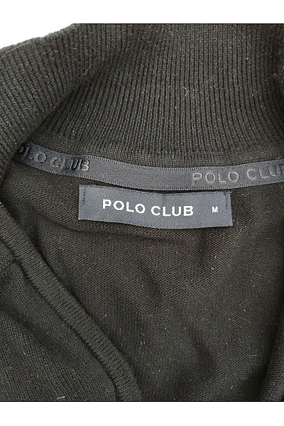 POLO CLUB Pánský černý bavlněný pulovr se stojáčkem na zip Vel. M | POLO CLUB | obrázek 6
