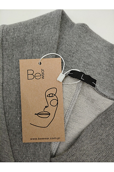 Be wear Šedé bavlněné mikinové šaty s dlouhým rukávem do áčka Velikost L | Be wear | obrázek 6