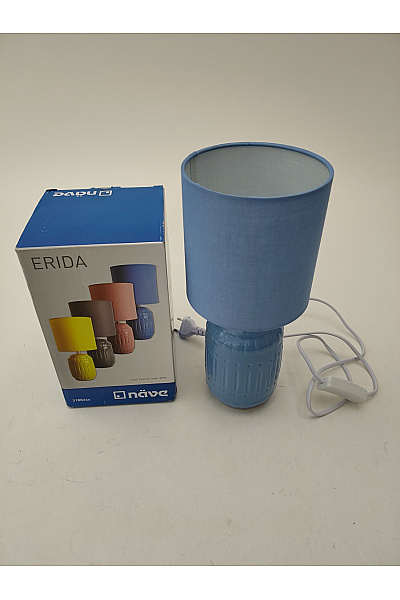 Modrá stolní lampa s textilním stínidlem | Unimoda | obrázek 2