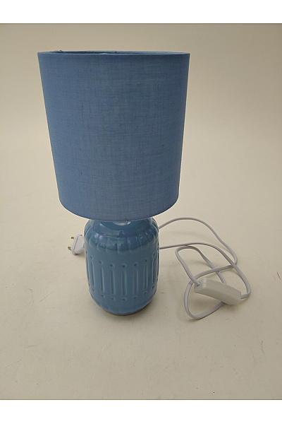 Modrá stolní lampa s textilním stínidlem | Unimoda | obrázek 3