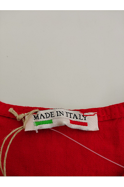 Červené lněné šaty s kapsami Vel. M/L | Unimoda | obrázek 8