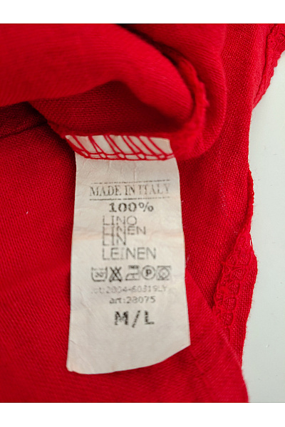 Červené lněné šaty s kapsami Vel. M/L | Unimoda | obrázek 9