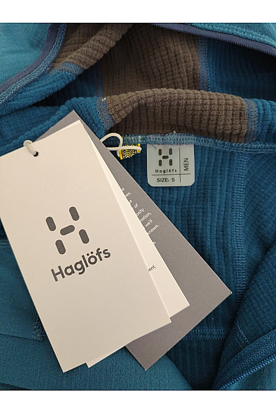 Haglofs Modrá sportovní funkční mikina s kapucí na zip Velikost S | Haglofs | obrázek 6