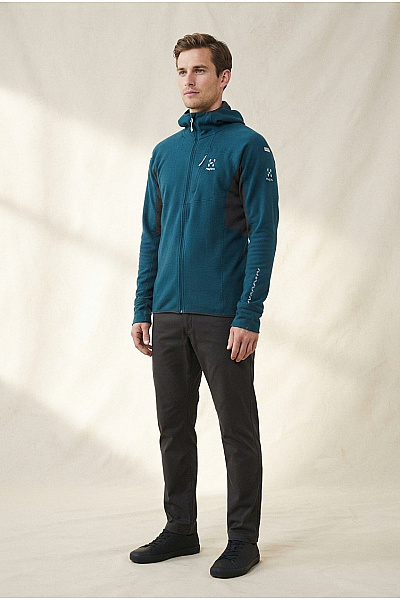 Haglofs Modrá Sportovní Funkční Mikina S Kapucí Na Zip Velikost S
