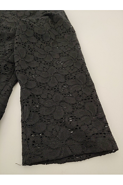 DESIGUAL Černé krajkové šaty s dlouhým rukávem elegantní koktejlové Velikost EU 44 | DESIGUAL | obrázek 3