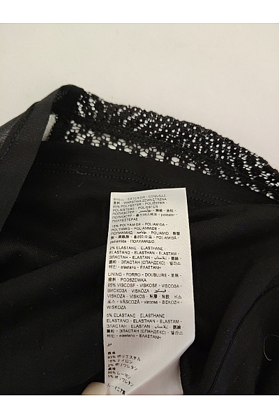 DESIGUAL Černé krajkové šaty s dlouhým rukávem elegantní koktejlové Velikost EU 44 | DESIGUAL | obrázek 8