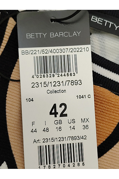 BETTY BARCLAY Dámská vzorovaná halenka s 3/4 rukávem Velikost DE 42 | BETTY BARCLAY | obrázek 6
