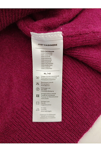Just Cashmere Fialový kašmírový pánský pulovr basic Velikost L | Just Cashmere | obrázek 5