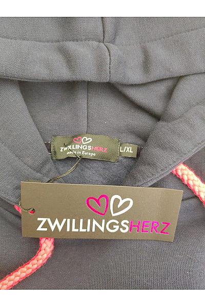 Zwillingsherz Černá dámská mikina s kapucí a potiskem kotvy Velikost L/XL | Zwillingsherz | obrázek 6