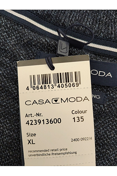 CASA MODA Pánský šedý pletený kardigan na zip Vel. XL | CASA MODA | obrázek 6