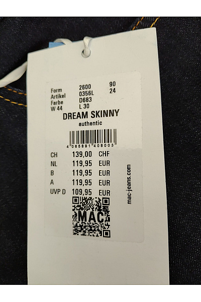 MAC Dámské modré bavlněné skinny džíny s vysokým pasem Velikost EU W 44 L 30 | MAC | obrázek 8