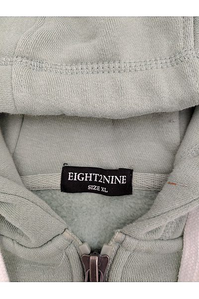 Eight2Nine Pánská khaki bavlněná mikina na zip s kapucí a potiskem Velikost XL | Eight2Nine | obrázek 7