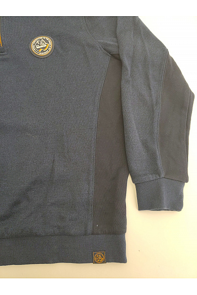 CASA MODA Pánská bavlněná mikina se zipem u krku modrá Vel. XL | CASA MODA | obrázek 3