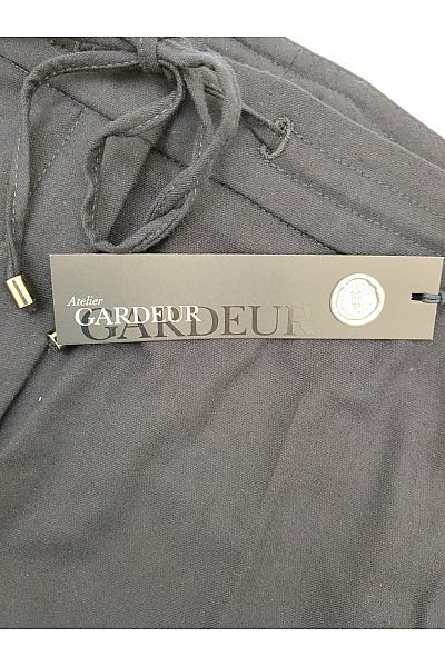 Amelie Reveur Černé vlněné elegantní kalhoty s lampasem a pružným pasem | Amelie Reveur | obrázek 7