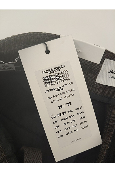 JACK & JONES Pánské šedé společenské kalhoty s puky Vel. 29 / 32 | JACK & JONES | obrázek 5