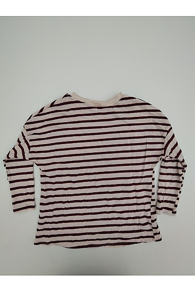Sublevel Béžové pruhované bavlněné tričko s dlouhým rukávem a kulatým výstřihem Velikost L/XL | Sublevel | obrázek 7