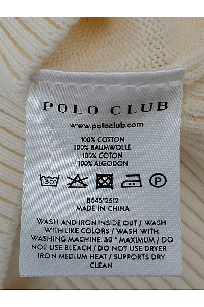 POLO CLUB Béžový bavlněný pánský pulovr se stojáčkem na zip Velikost XXL | POLO CLUB | obrázek 6