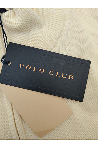 POLO CLUB Béžový bavlněný pánský pulovr se stojáčkem na zip Velikost XXL | POLO CLUB | obrázek 7