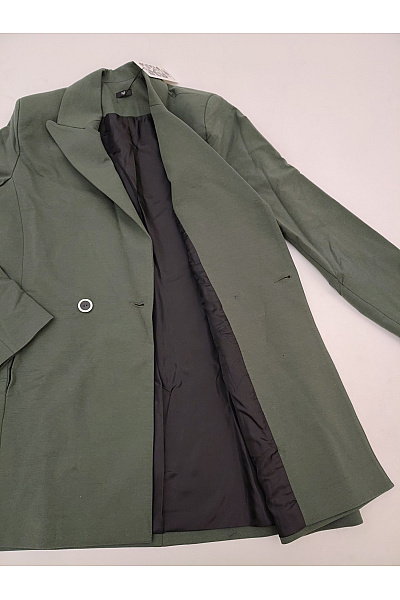 MOE Dámské khaki bavlněné dvouřadé sako elegantní business Vel. M | MOE | obrázek 5